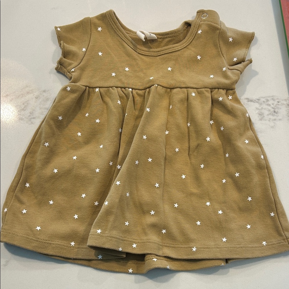 Quincy Mae Olive Green Dress with White Stars